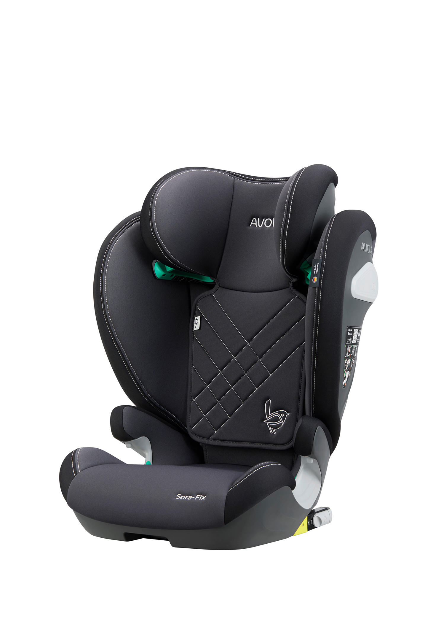 KINDERAUTOSITZ Sora Fix Grey & Black   - Dunkelgrau/Schwarz, Basics, Kunststoff/Textil (52/41,5/63 - 83cm) - AVOVA
