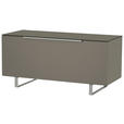 LOWBOARD Grau, Alufarben  110/66/45 cm  - Alufarben/Grau, Design, Glas/Holzwerkstoff (110/66/45cm) - Moderano