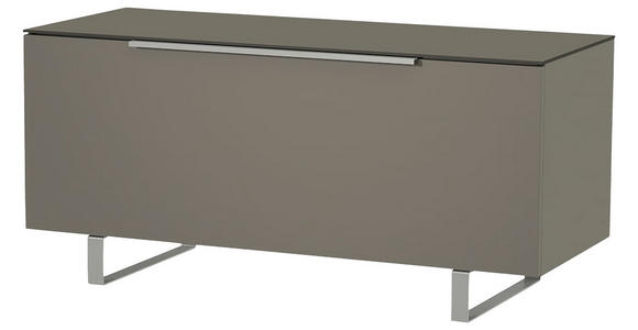 LOWBOARD Grau, Alufarben  110/66/45 cm  - Alufarben/Grau, Design, Glas/Holzwerkstoff (110/66/45cm) - Moderano