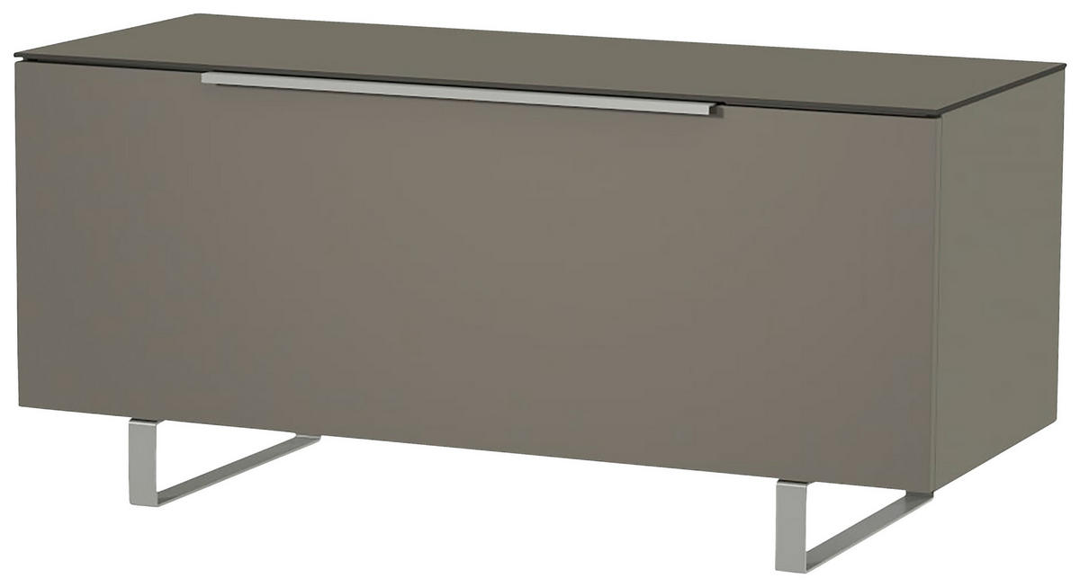 LOWBOARD Grau, Alufarben  110/66/45 cm  - Alufarben/Grau, Design, Glas/Holzwerkstoff (110/66/45cm) - Moderano