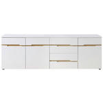 SIDEBOARD Weiß, Eiche Artisan  230,2/75,5/43,8 cm  - Schwarz/Weiß, Trend, Holzwerkstoff/Kunststoff (230,2/75,5/43,8cm) - Carryhome