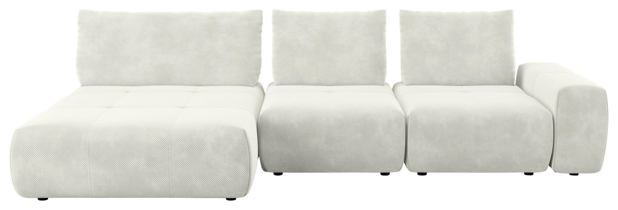 CANAPÉ D'ANGLE in Velours Creme  - Creme/Schwarz, Design, Kunststoff/Textil (174/347cm) - Xora