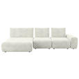 ECKSOFA in Velours Creme  - Creme/Schwarz, Design, Kunststoff/Textil (174/342cm) - Xora