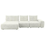 ECKSOFA in Velours Creme  - Creme/Schwarz, Design, Kunststoff/Textil (174/342cm) - Xora