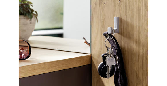 GARDEROBE 7-teilig in 181/201/35 cm - Eichefarben/Braun, Design, Glas/Holz (181/201/35cm) - Moderano