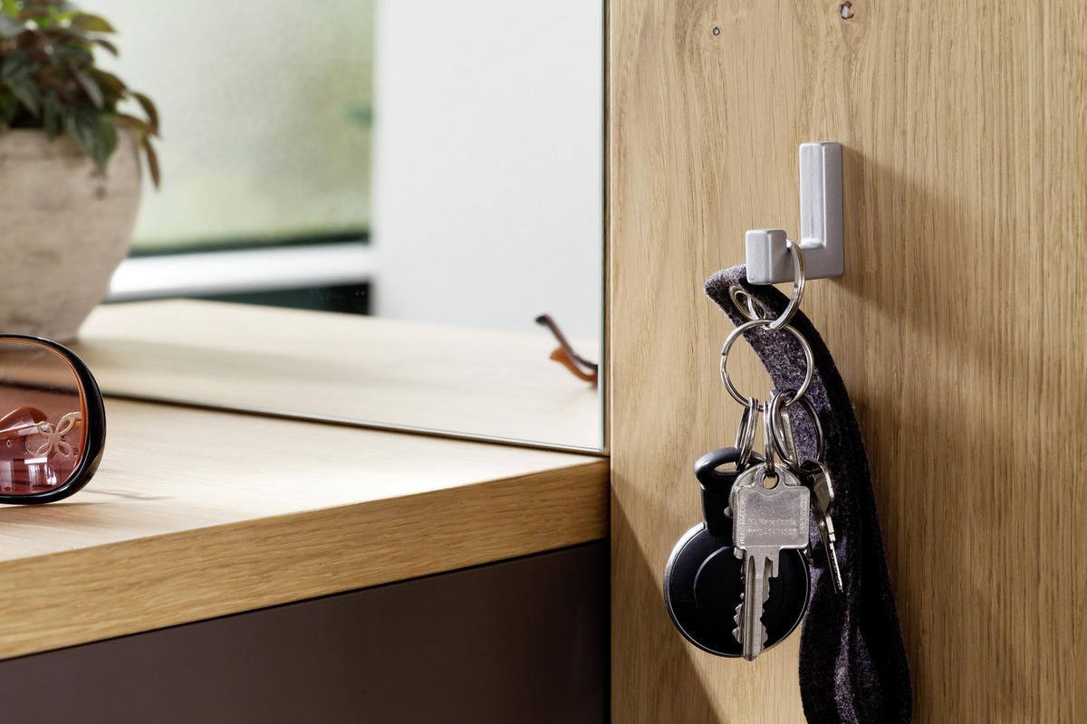 GARDEROBE 7-teilig  in 181/201/35 cm  - Eichefarben/Braun, Design, Glas/Holz (181/201/35cm) - Moderano