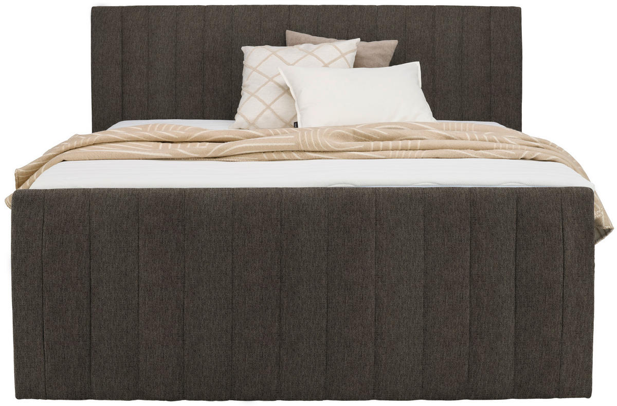 BOXSPRINGBETT 180/200 cm  in Braun  - Schwarz/Braun, Konventionell, Kunststoff/Textil (180/200cm) - Carryhome
