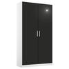 DREHTÜRENSCHRANK 91/210/54 cm 2-türig Weiß, Grau  - Chromfarben/Weiß, MODERN, Holzwerkstoff/Kunststoff (91/210/54cm) - Rauch Möbel