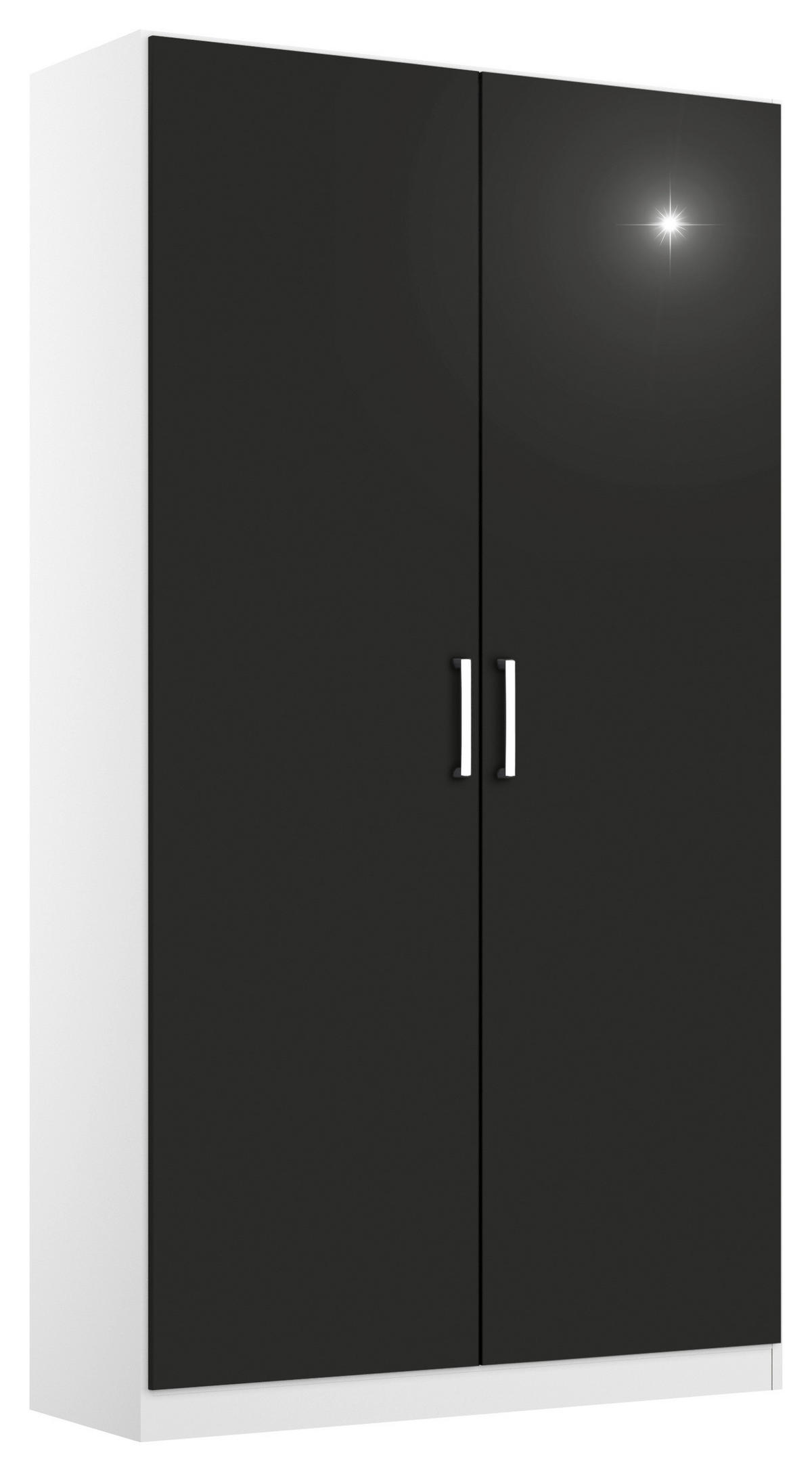 DREHTÜRENSCHRANK  in Weiß, Grau  - Chromfarben/Weiß, MODERN, Holzwerkstoff/Kunststoff (91/210/54cm) - Rauch Möbel