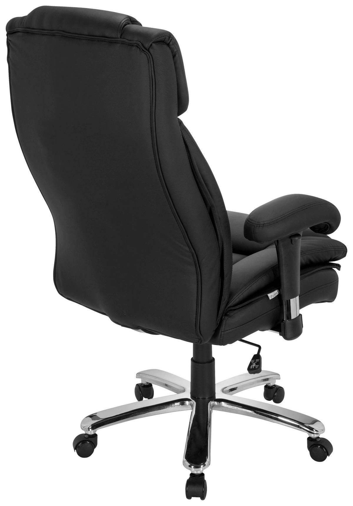 PISARNIŠKI STOL tekstil črna  - srebrne barve/črna, Moderno, kovina/umetna masa (77/123/84cm) - MID.YOU
