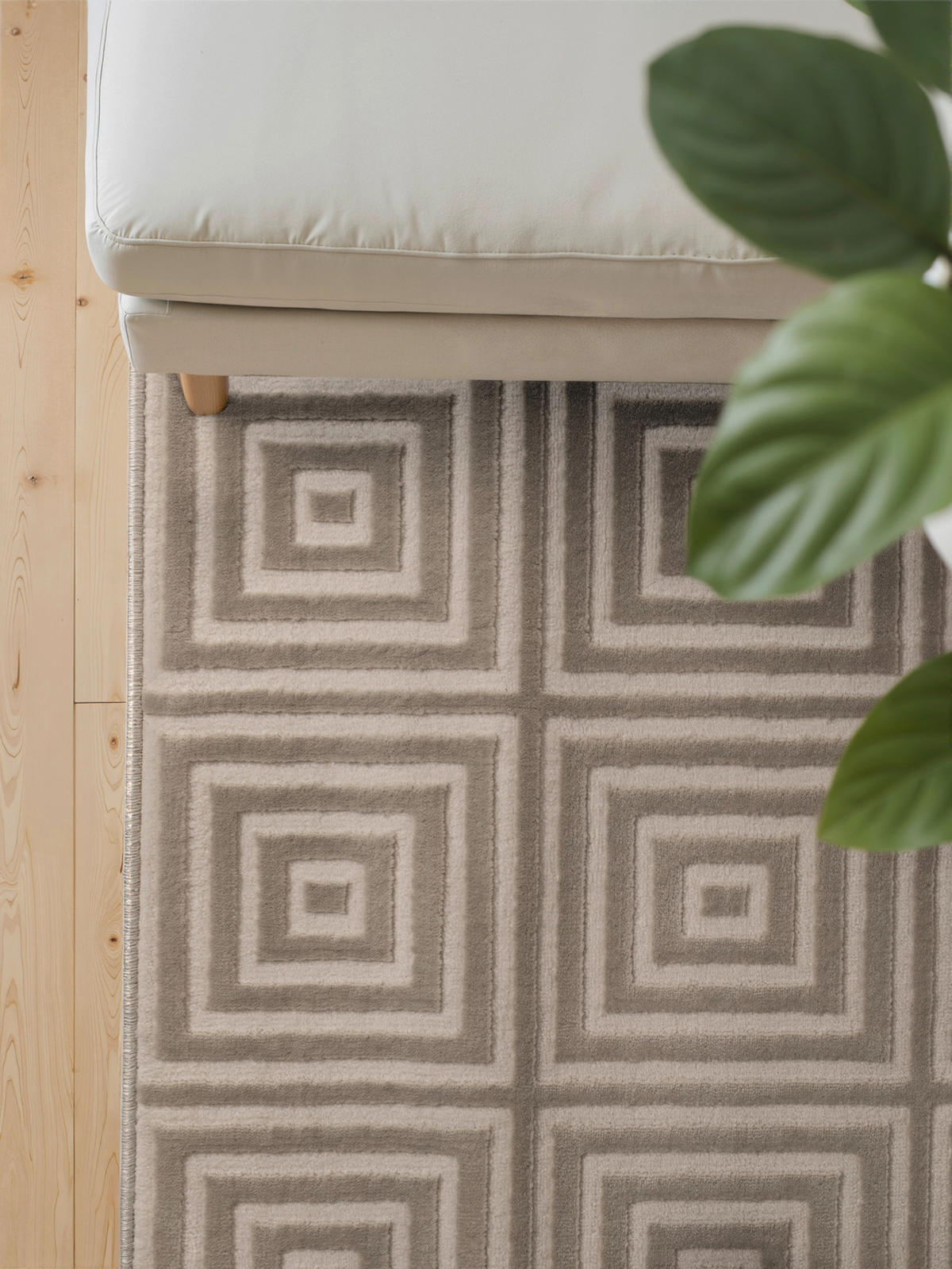 TEPPICH 200/280 cm Perles Creme, Weiß rechteckig  - Creme/Weiß, Basics, Kunststoff (200/280cm) - Elle Decoration