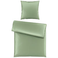 BETTWÄSCHE 2-teilig NIGIRI Satin 135/200 cm  - Salbeigrün, Basics, Textil (135/200cm) - Bio:Vio