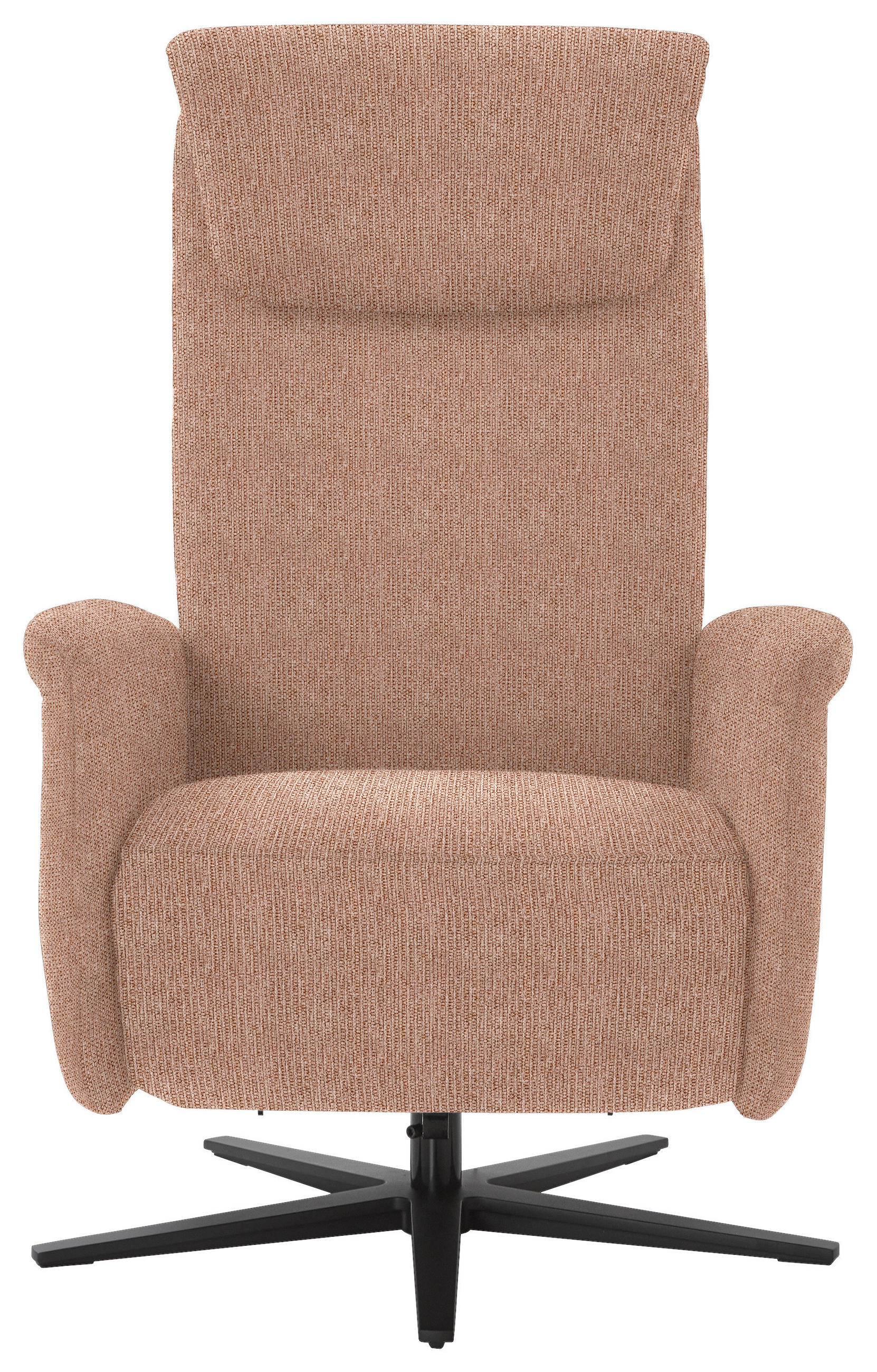 RELAXSESSEL in Textil Aprikose  - Aprikose/Schwarz, Design, Textil/Metall (77/115/89cm) - Pure Home Comfort