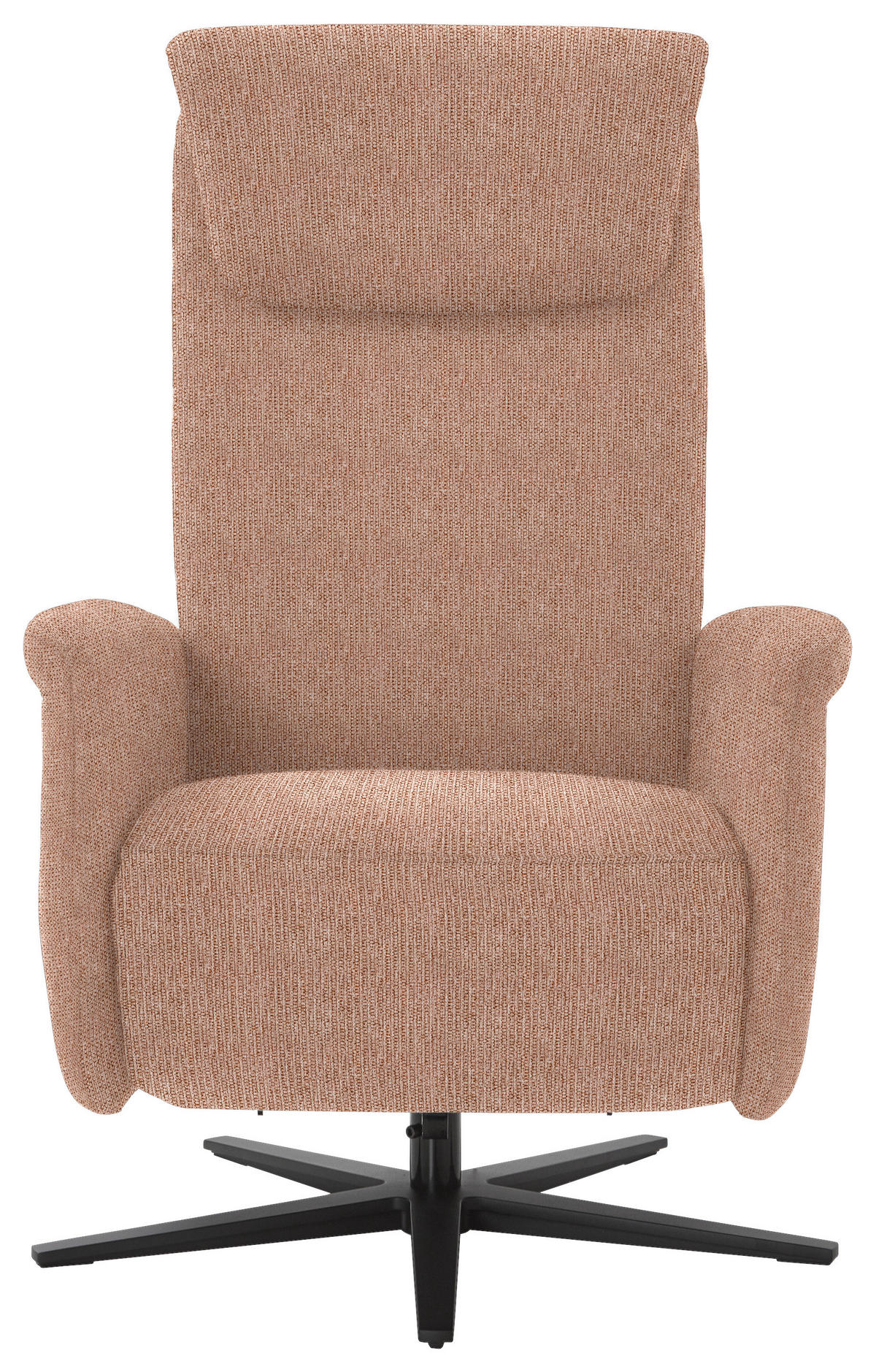 RELAXSESSEL in Textil Aprikose  - Aprikose/Schwarz, Design, Textil/Metall (77/115/89cm) - Pure Home Comfort