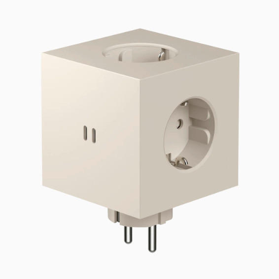 STECKDOSENWÜRFEL - Beige, Basics, Kunststoff (7,6/7,6/11,3cm) - AVOLT