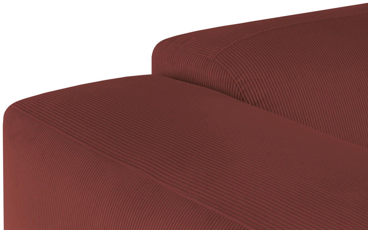 ECKSOFA HANNAH Rot Cord  - Rot/Schwarz, Design, Kunststoff/Textil (304/200cm) - MID.YOU