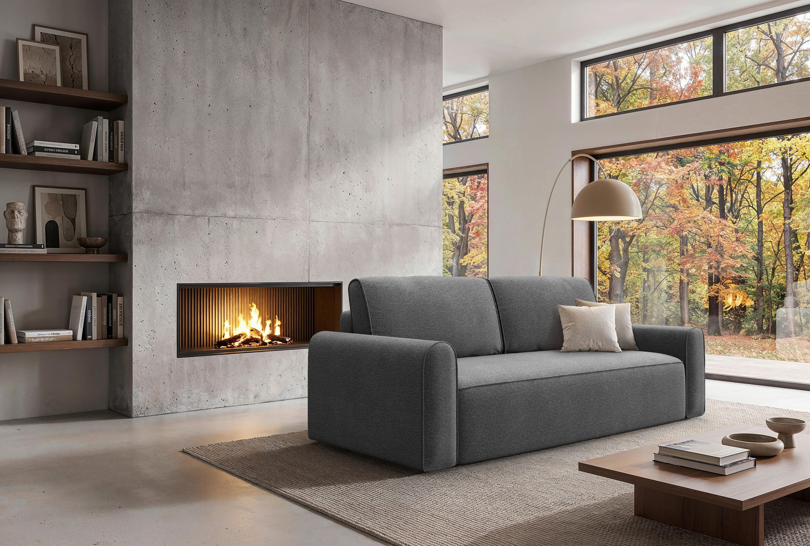 Livetastic Schlafsofa Piemonte Graphit 240x92x103 cm