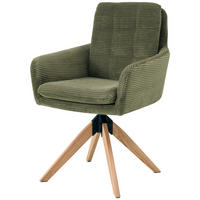 ARMLEHNSTUHL in Holz, Metall, Textil Grün  - Naturfarben/Grün, KONVENTIONELL, Holz/Textil (60/93/65,5cm) - Livetastic