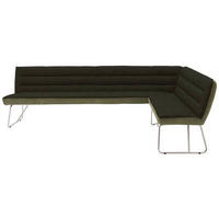 ECKBANK 284/174 cm  in Grün, Edelstahlfarben  - Edelstahlfarben/Grün, Design, Textil/Metall (284/174cm) - Dieter Knoll
