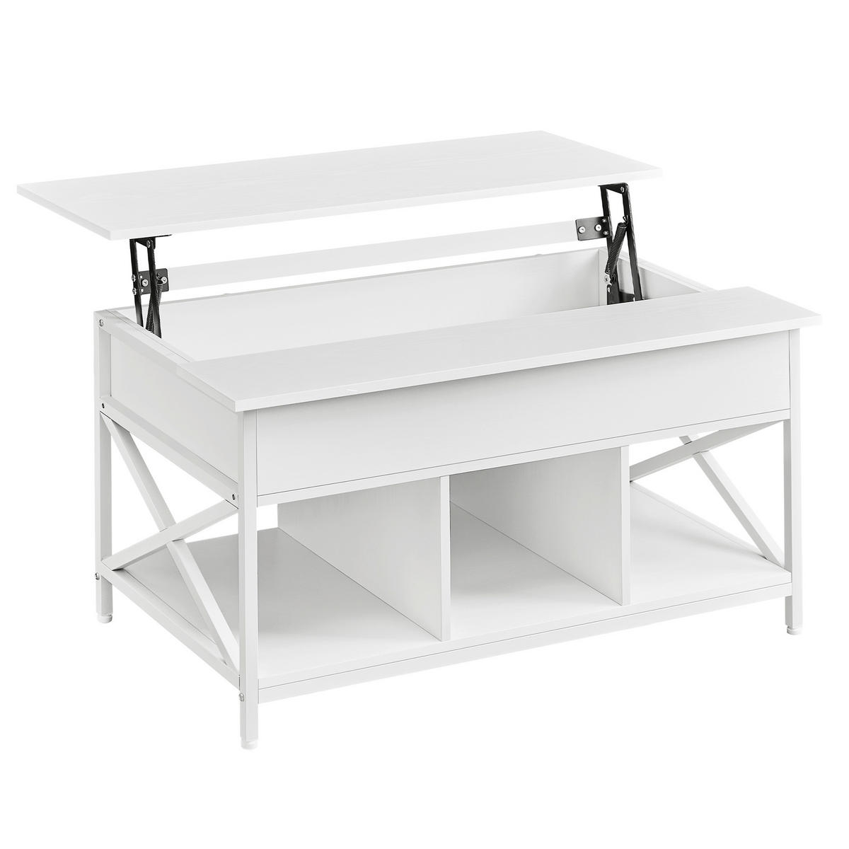 COUCHTISCH 100/60/48-62 cm rechteckig Weiß  - Weiß, Basics, Holzwerkstoff/Metall (100/60/48-62cm) - Boxxx