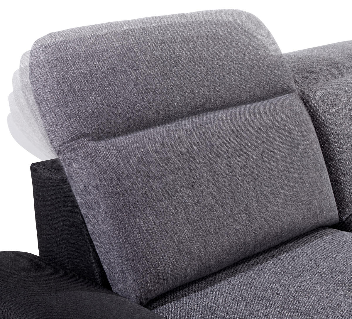 ECKSOFA in Webstoff Graphitfarben, Grau  - Silberfarben/Graphitfarben, Konventionell, Holz/Textil (286/203cm) - Livetastic