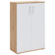 SCHUHSCHRANK 70/106/33,4 cm - Alufarben/Weiß, KONVENTIONELL, Holzwerkstoff/Kunststoff (70/106/33,4cm) - Xora