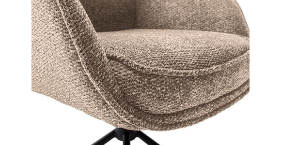 ARMLEHNSTUHL  in Stahl Webstoff  - Creme/Schwarz, Design, Textil/Metall (62/92/65cm) - Novel