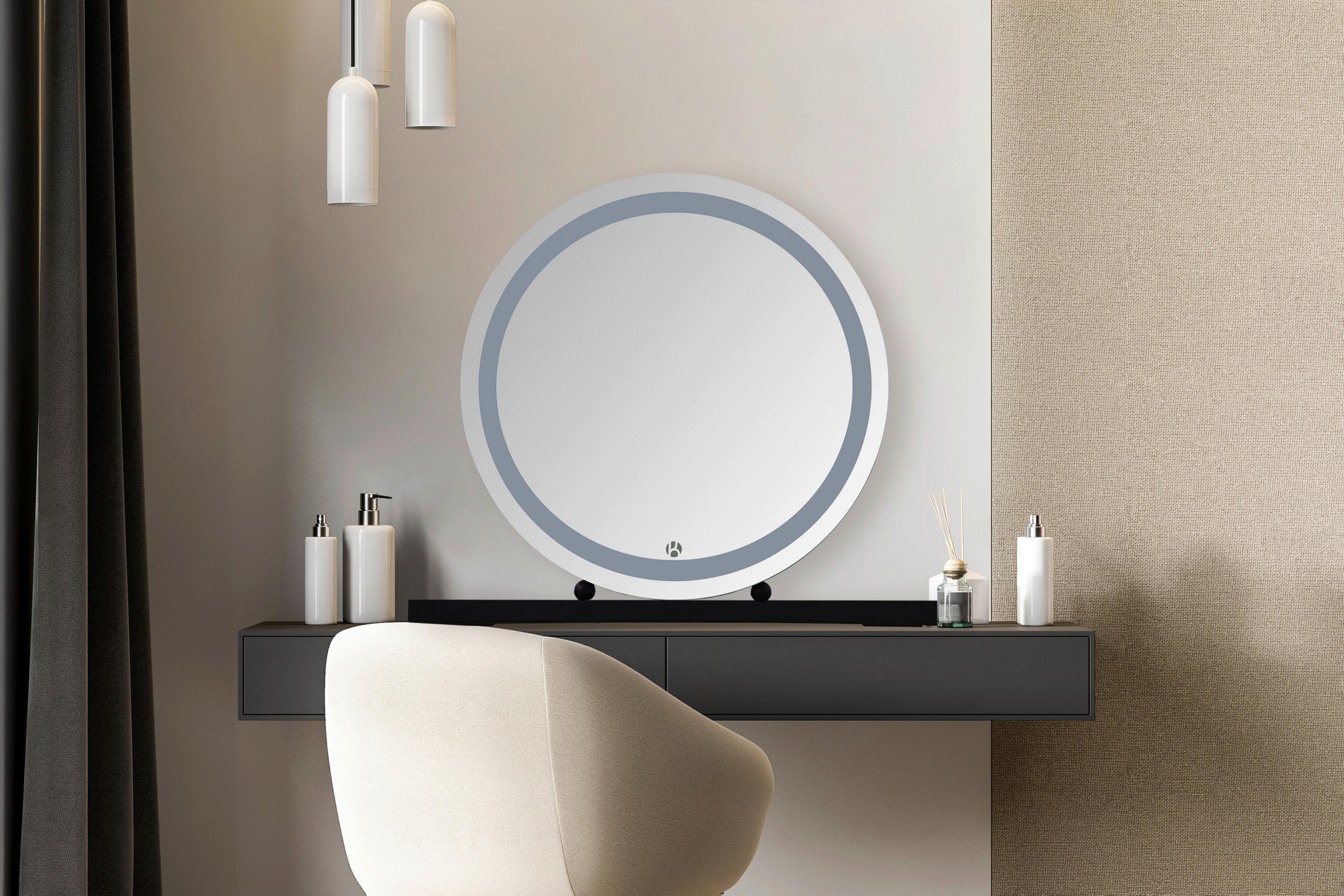 WANDSPIEGEL  - Schwarz, Basics, Glas/Holzwerkstoff (53/10/60cm) - Kayoom