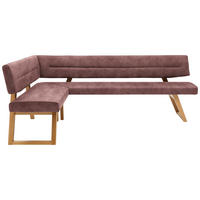 ECKBANK Holz, Textil Altrosa  - Eichefarben/Altrosa, Konventionell, Holz/Textil (155/225cm) - Dieter Knoll
