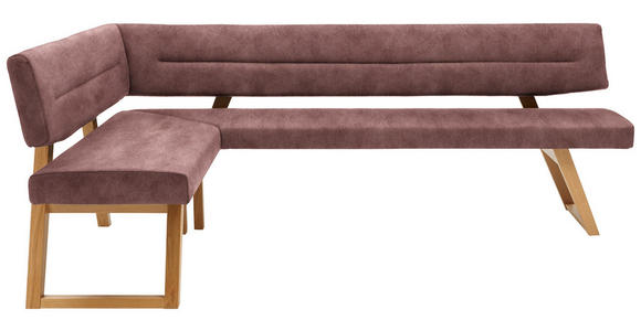 ECKBANK 155/195 cm  in Altrosa  - Eichefarben/Altrosa, KONVENTIONELL, Holz/Textil (155/195cm) - Dieter Knoll