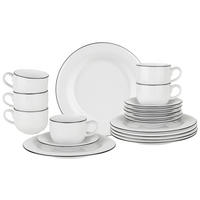 KÁVÉSKÉSZLET 18 részes  - fekete/fehér, Basics, kerámia - Novel