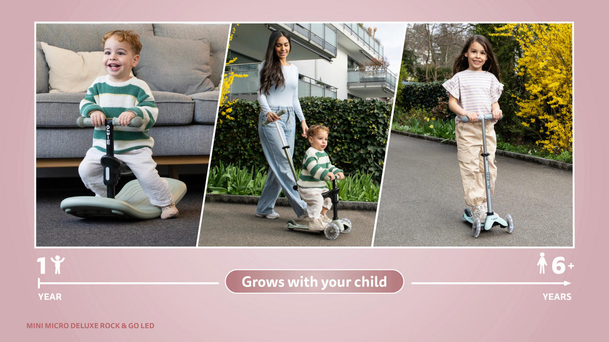 KINDERSCOOTER Mini Rock & Go  - Hellrosa, Basics, Kunststoff/Metall (67/28/45-77cm)