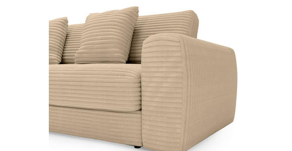 ECKSOFA in Cord Beige  182/302 cm  - Beige/Schwarz, MODERN, Kunststoff/Textil (182/302cm) - Carryhome