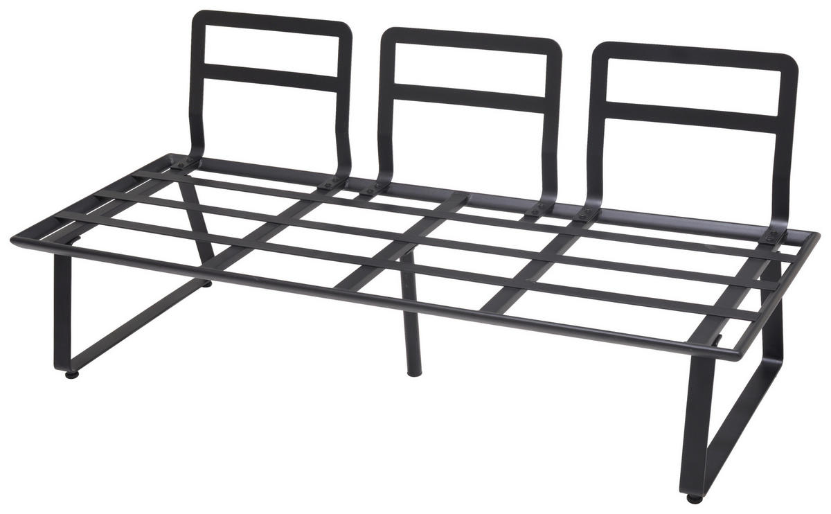 GARTENBANK 177/74,7/73,3 cm  Carbonstahl  - Hellgrau/Schwarz, Design, Textil/Metall (177/74,7/73,3cm) - Ambia Garden