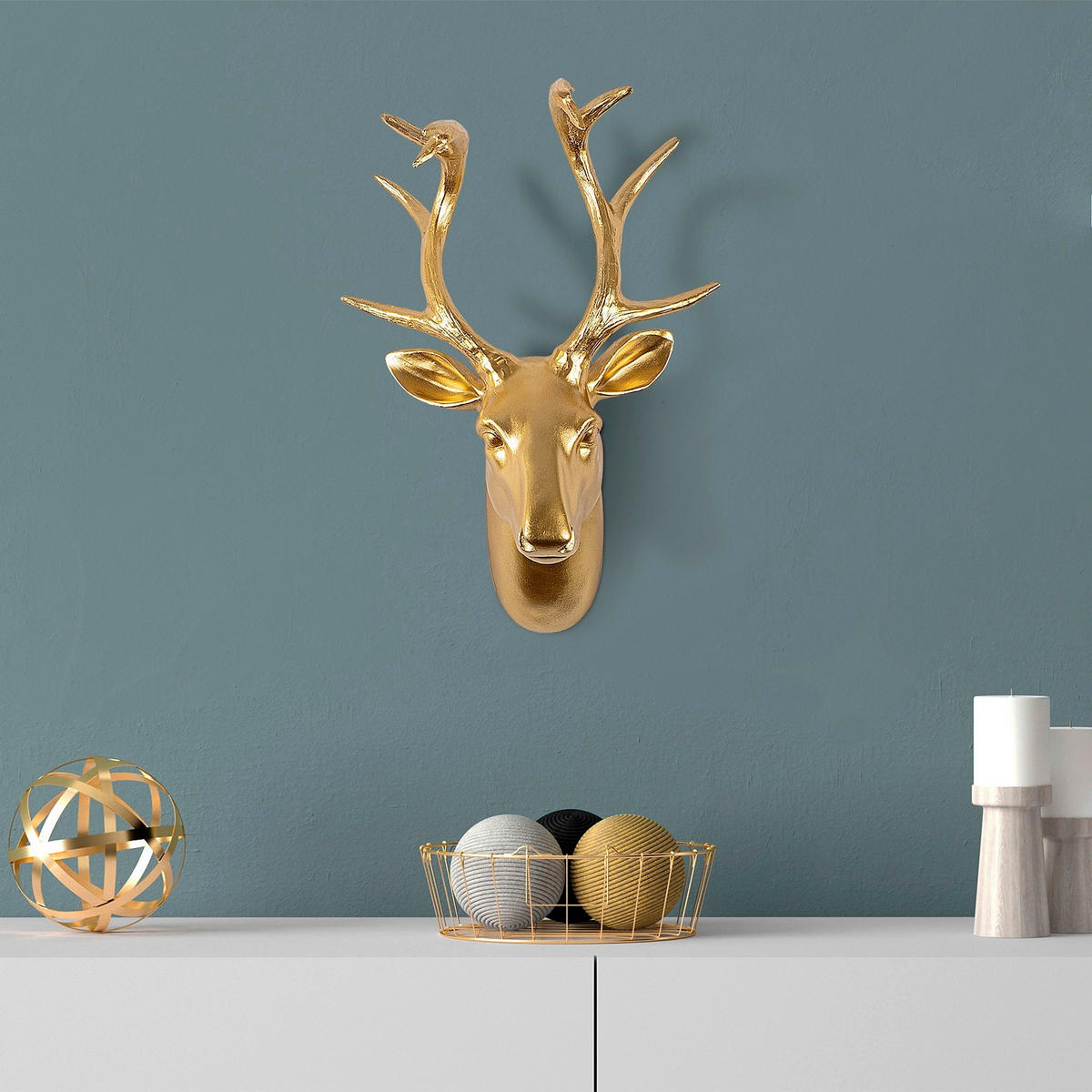 WANDDEKO Kunststoff  - Goldfarben, Basics, Kunststoff (26/38/17cm) - X-Mas