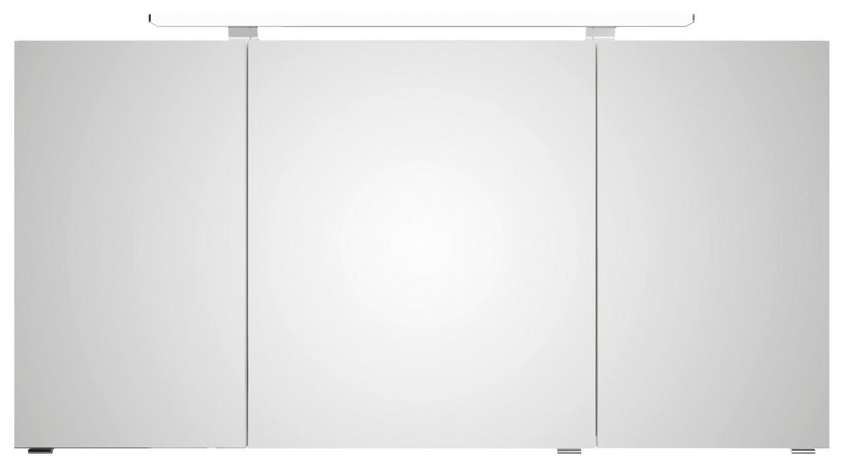 BADEZIMMER 3-teilig  in 144 cm  - Chromfarben/Weiß Hochglanz, MODERN, Glas/Keramik (144cm) - Sadena