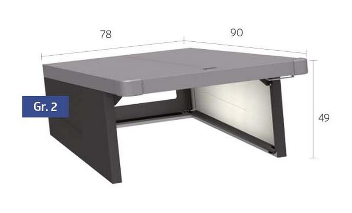 RASENROBOTERGARAGE 78/49/90 cm  - Dunkelgrau/Anthrazit, Design, Metall (78/49/90cm) - Biohort