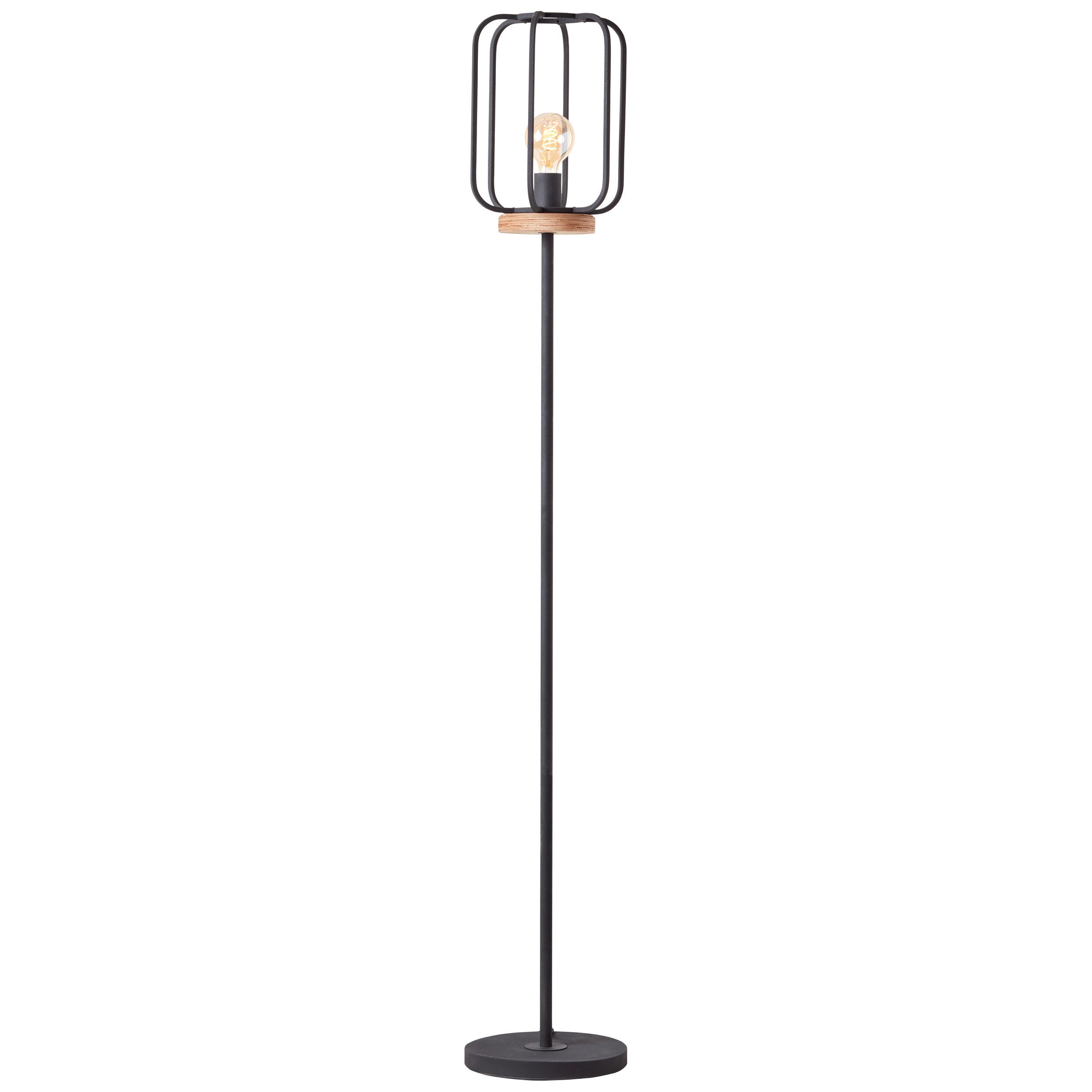 STEHLEUCHTE 25/162,5 cm    - Schwarz/Braun, LIFESTYLE, Holz/Metall (25/162,5cm) - Brilliant