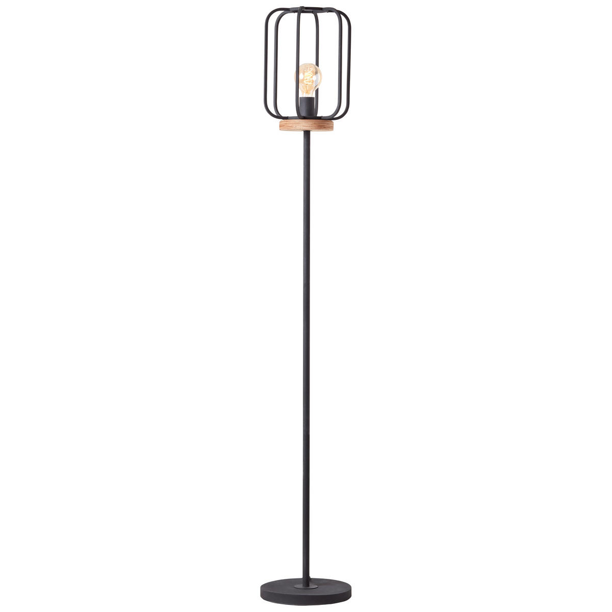 STEHLEUCHTE 25/162,5 cm    - Schwarz/Braun, LIFESTYLE, Holz/Metall (25/162,5cm) - Brilliant