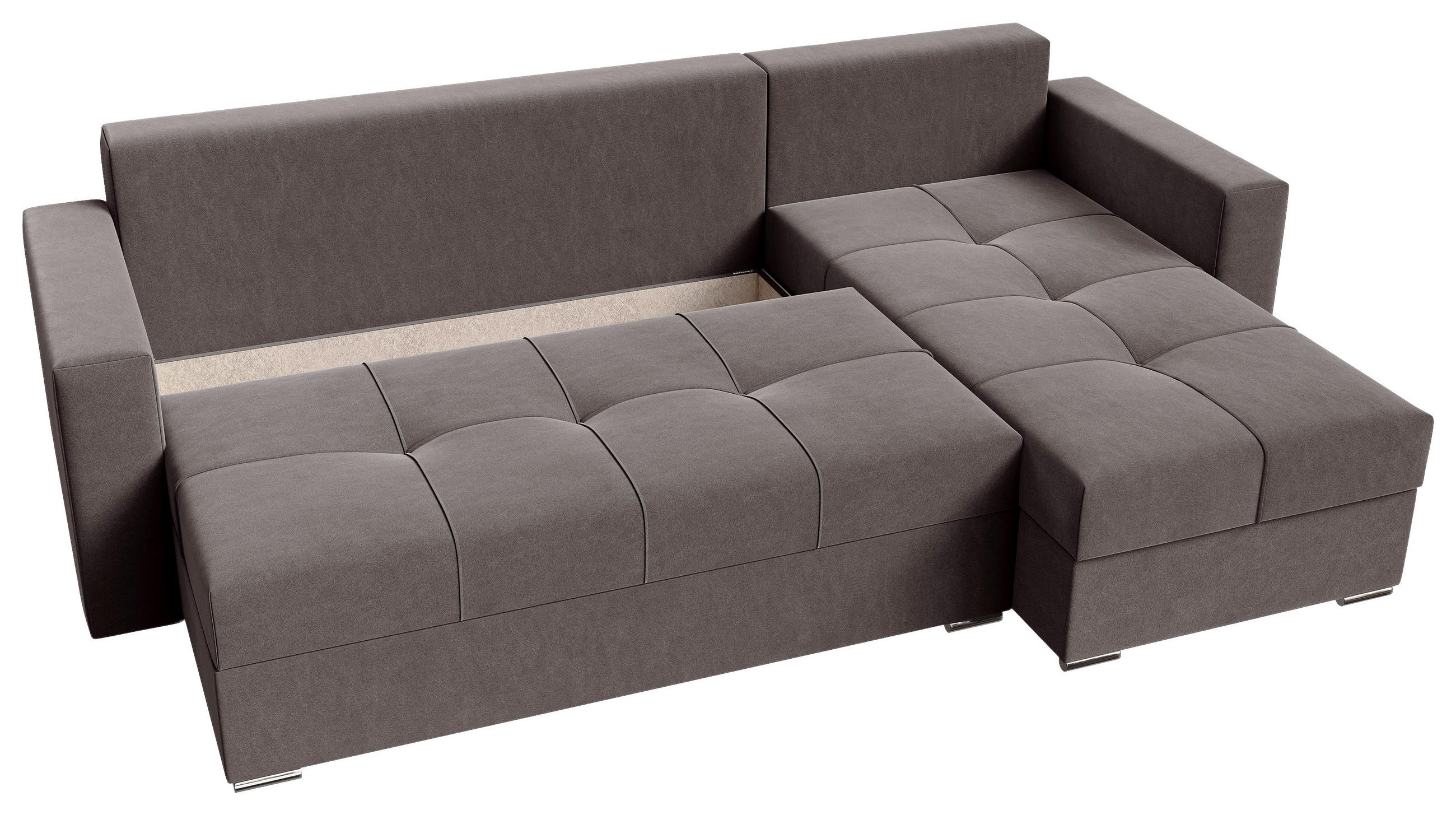 Thumbnail - Carryhome Ecksofa, Dunkelgrau, Textil, 3-Sitzer, Füllung: Schaumstoffflocken, Ottomane rechts, seitenverkehrt montierbar...