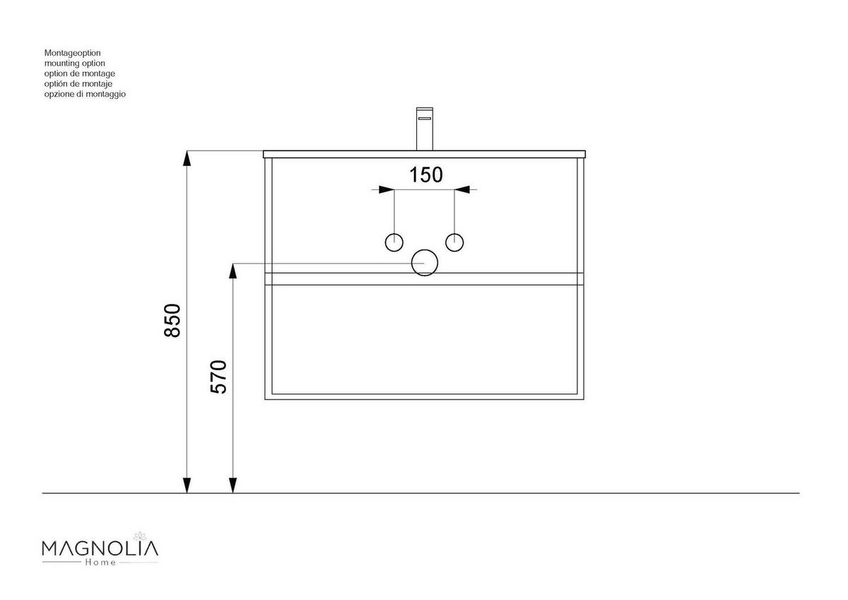 BADEZIMMER 2-teilig  in 80 cm  - Eichefarben/Weiß, Basics, Keramik/Holzwerkstoff (80cm) - MID.YOU