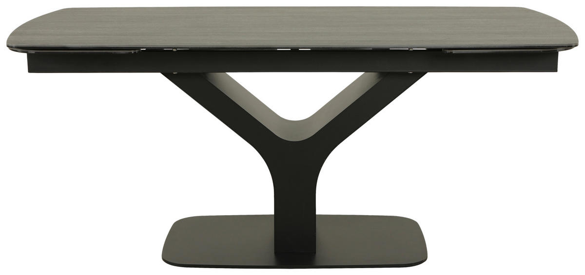 JEDILNA MIZA, črna  - črna, Design, kovina/steklo (180-260/90/76cm) - Novel