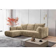 ECKSOFA Beige Cord  - Beige/Schwarz, MODERN, Holz/Textil (208/322cm) - Carryhome