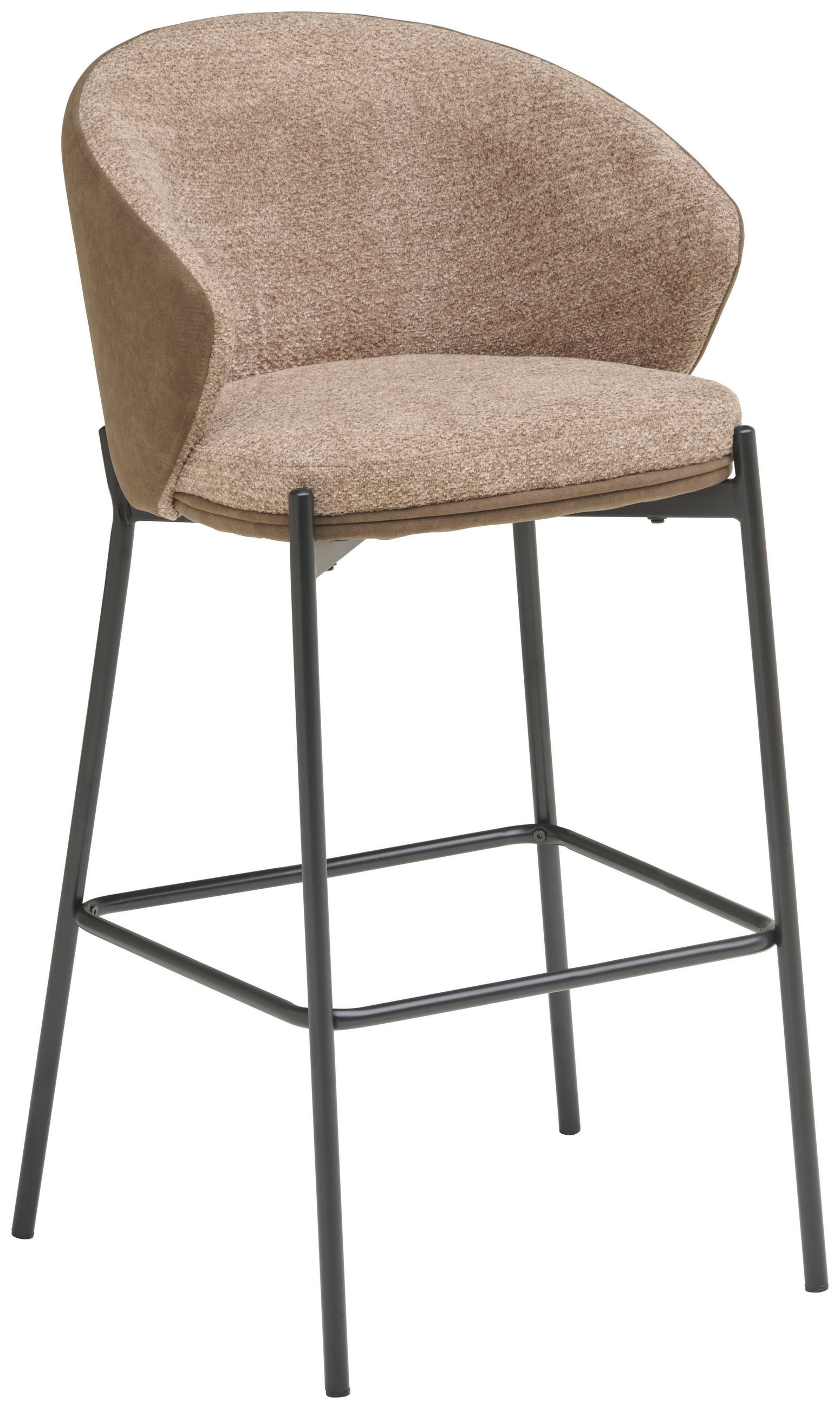 BAROVÁ STOLIČKA, hnedá - hnedá/čierna, Modern, kov/textil (53,5/101/54cm) - MID.YOU