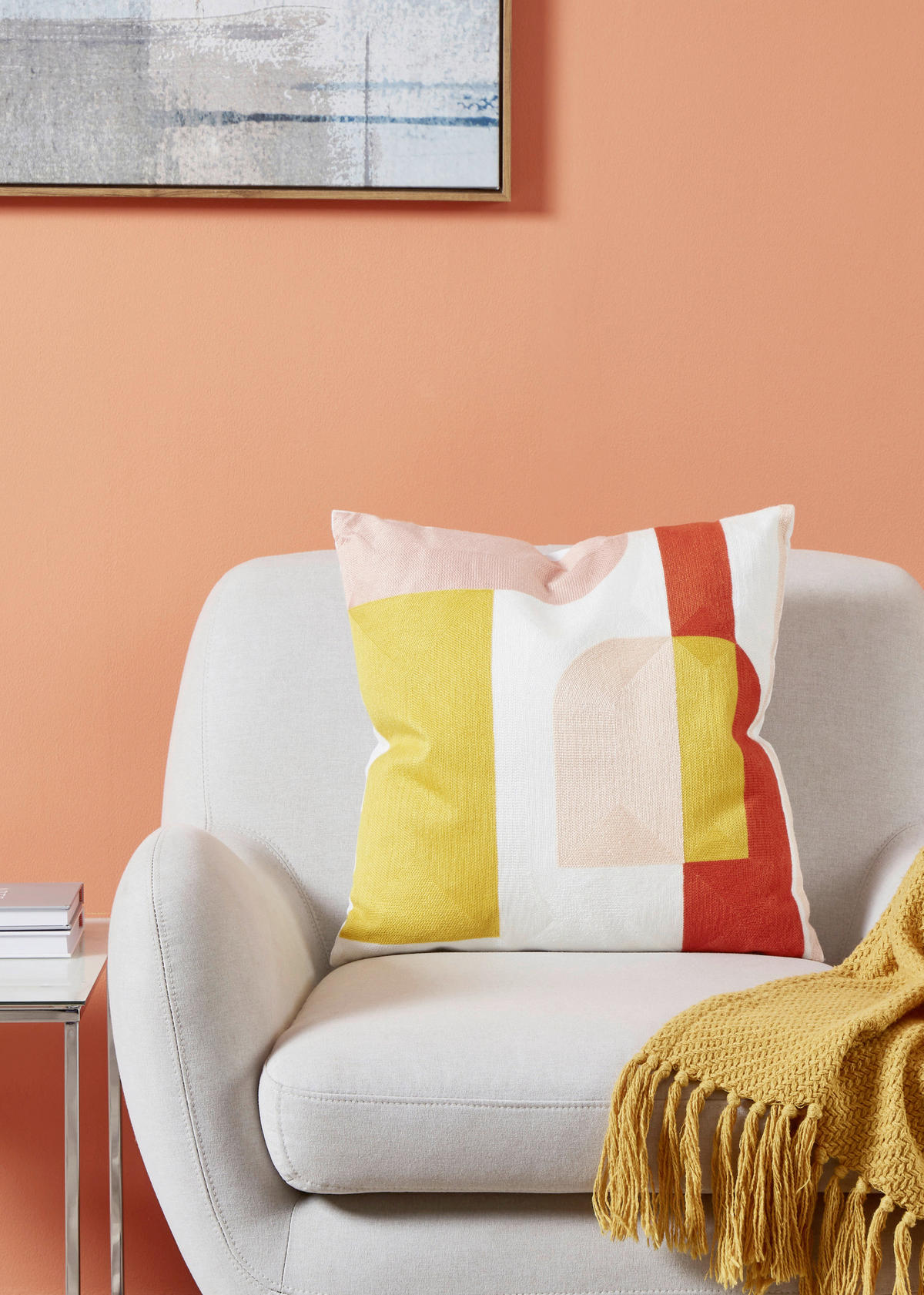 ZIERKISSEN  45/45 cm   - Gelb/Rot, Basics, Textil (45/45cm) - Eglo