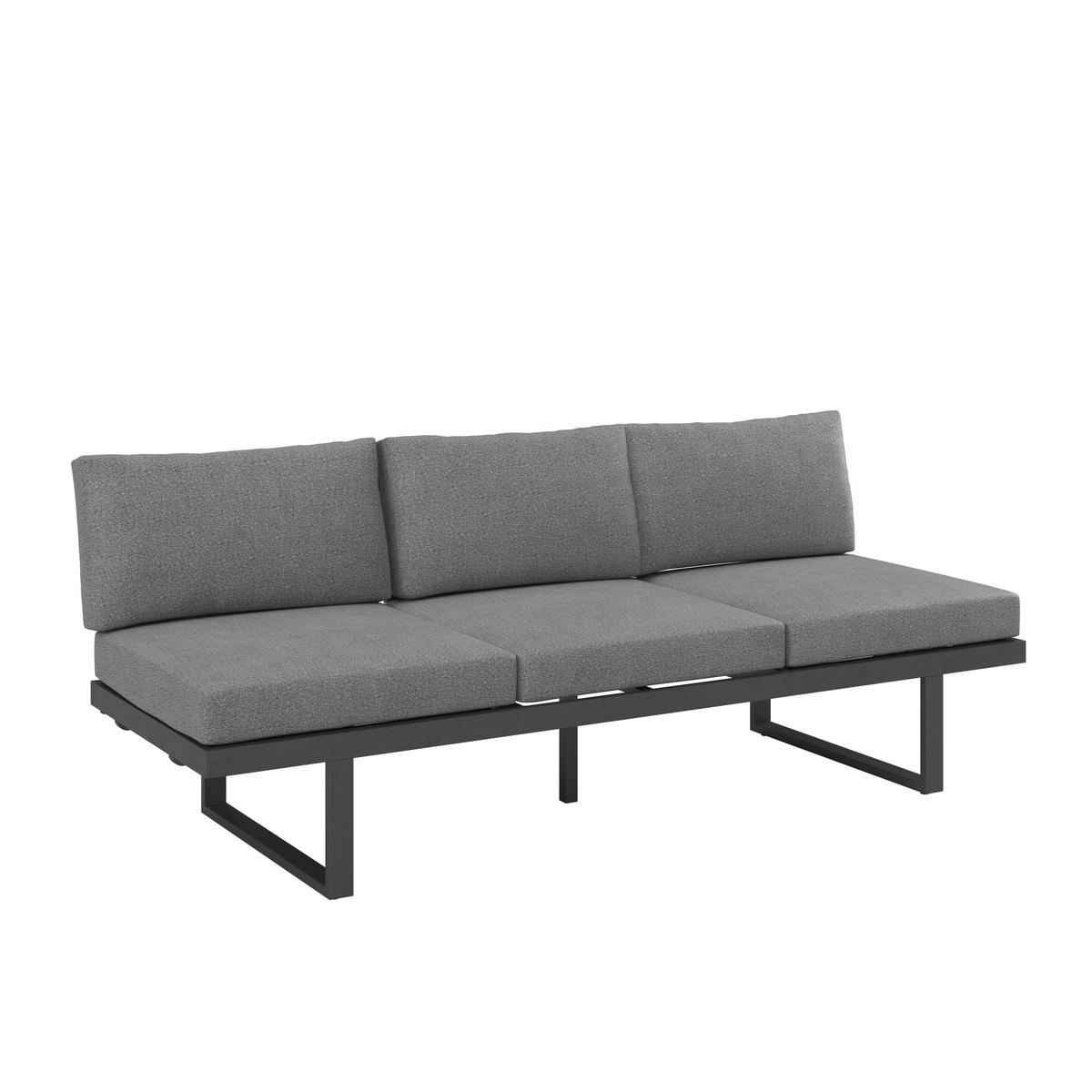 LOUNGESOFA  - Dunkelgrau/Anthrazit, MODERN, Textil/Metall (198/72/77cm) - Ambia Garden