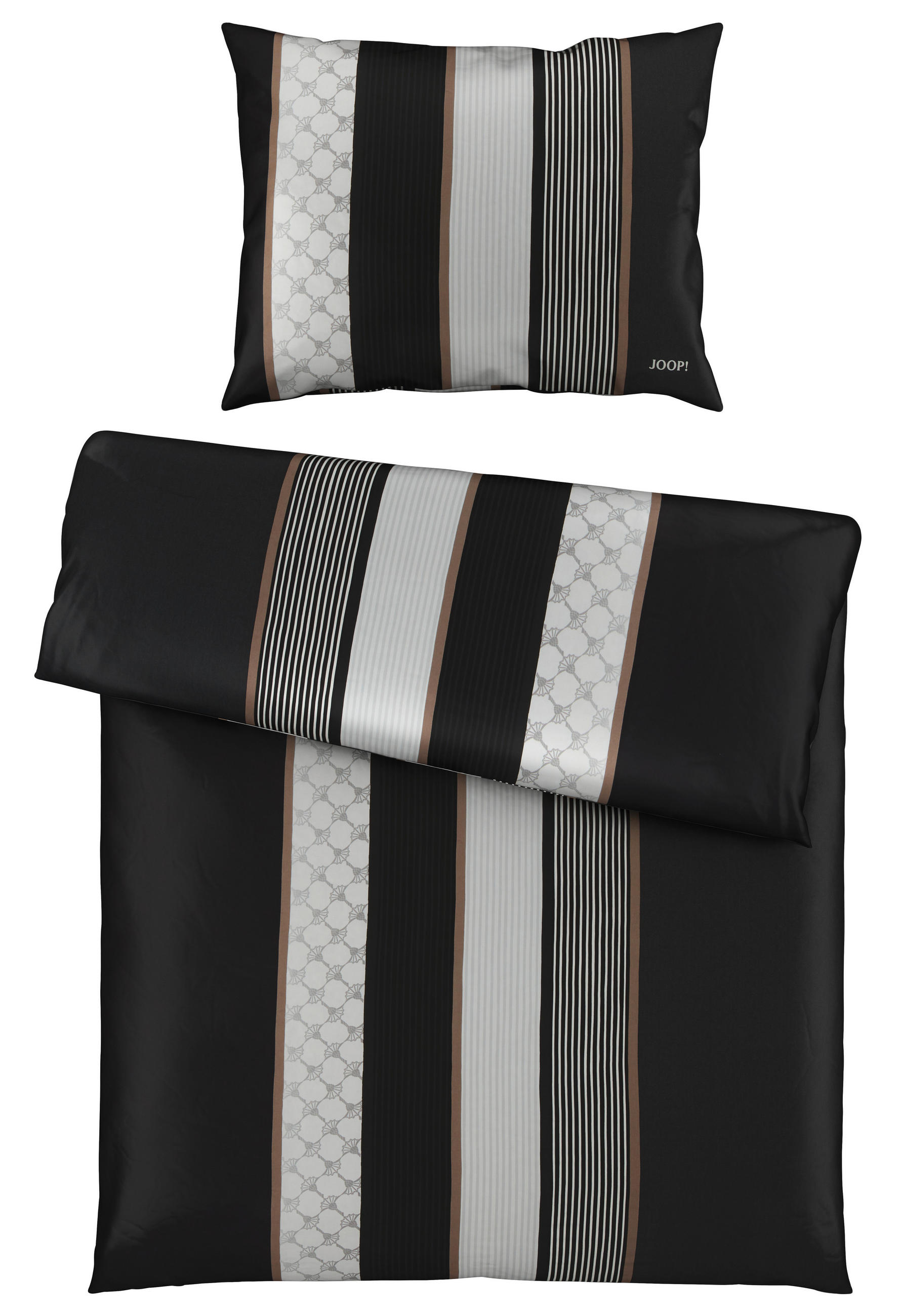 POVLEČENÍ, makosatén, černá, bílá, 140/200 cm  - bílá/černá, Design, textil/přírodní materiály (140/200cm) - Joop!