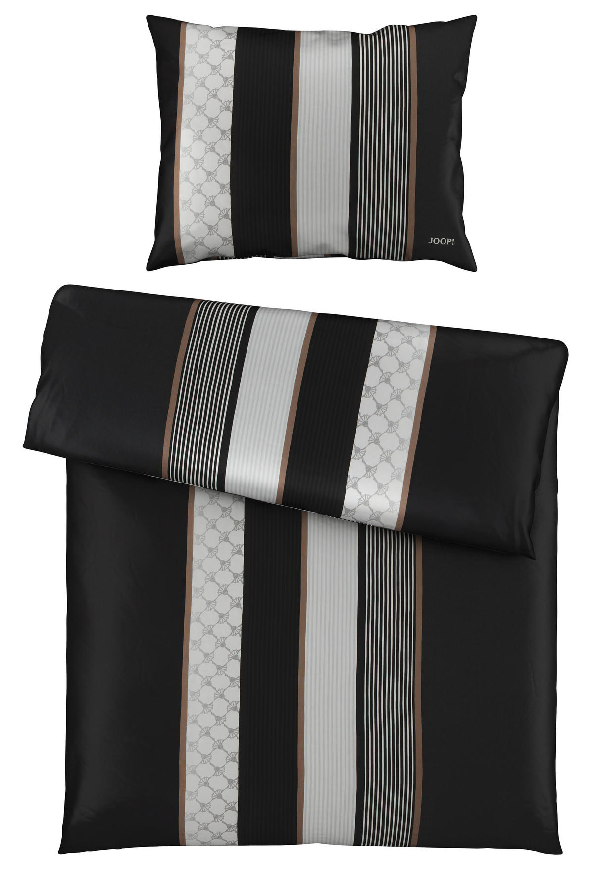 POSTEĽNÁ BIELIZEŇ, makosatén, čierna, biela, 140/200 cm  - čierna/biela, Design, textil/prírodné materiály (140/200cm) - Joop!