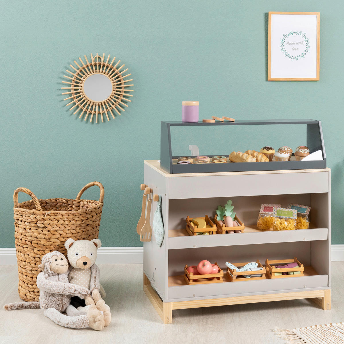 KINDERKÜCHE PRUNUS  - Naturfarben/Grau, Basics, Holz/Holzwerkstoff (62/46/67cm) - MUSTERKIND