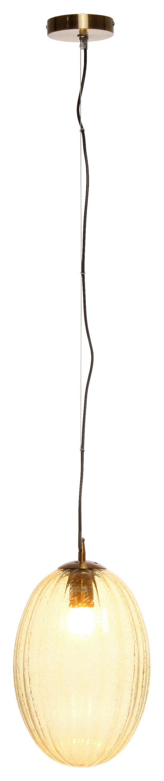 ZÁVĚSNÉ SVÍTIDLO, 23/23/36 cm  - jantarové barvy, Basics, kov/sklo (23/23/36cm) - MID.YOU
